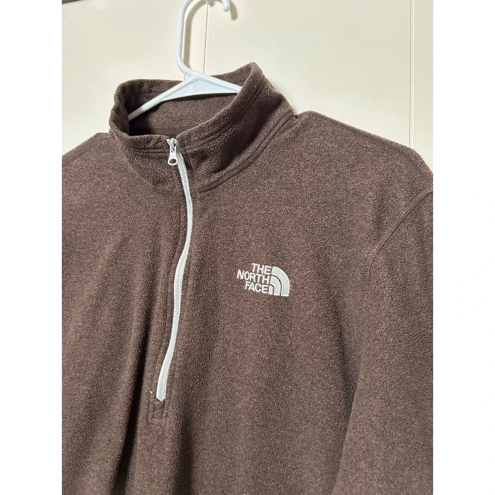 The North Face Men Brown Gray Quarter Zip Fleece Pullover Jacket Gorpcore Hike M